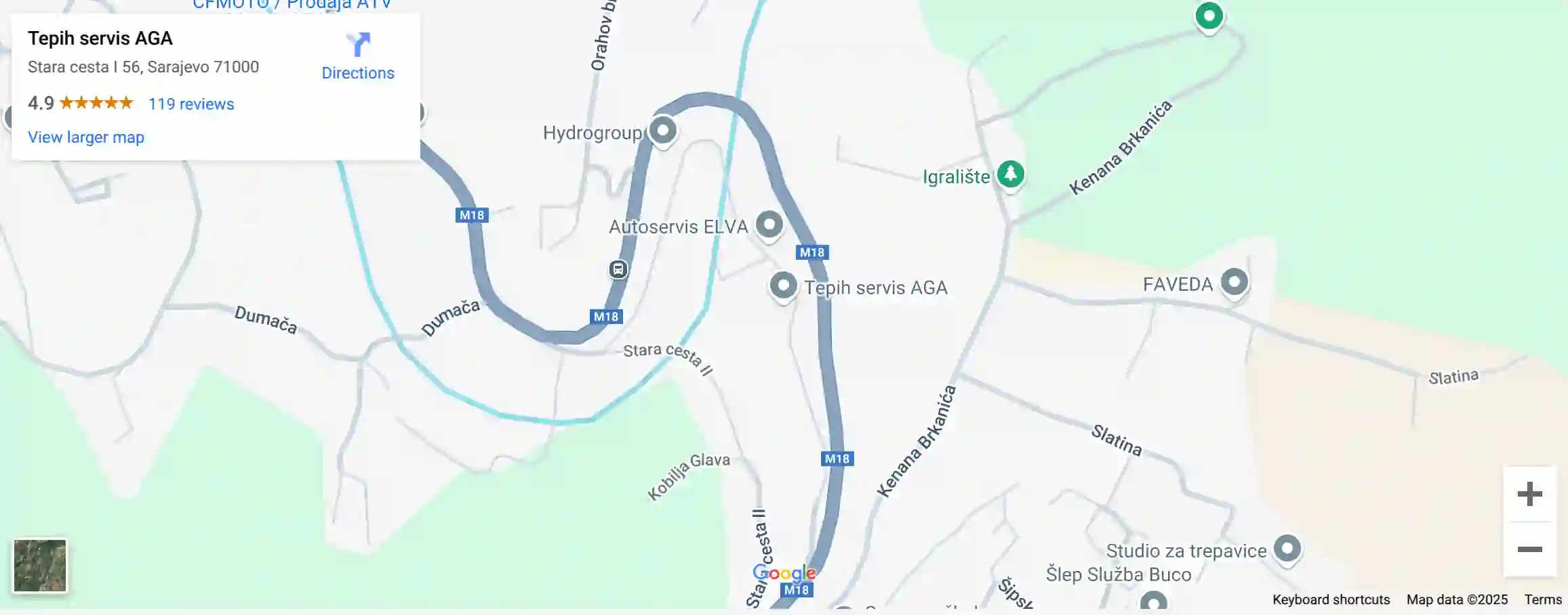 Map preview of Tepih Servis AGA location